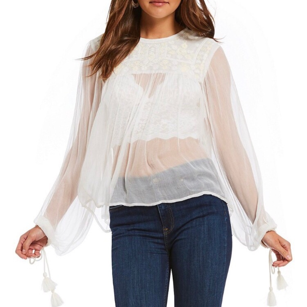 Free People Retro Sheer Blouse